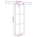 skydedør med hardwaresæt 76x205 cm hærdet glas sort