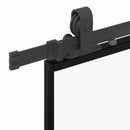 skydedør med hardwaresæt 102,5x205 cm hærdet glas sort