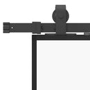 skydedør med hardwaresæt 102,5x205 cm hærdet glas sort