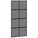 skydedør med hardwaresæt 102,5x205 cm hærdet glas sort