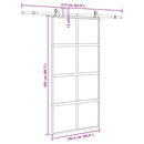 skydedør med hardwaresæt 102,5x205 cm hærdet glas sort