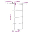skydedør med hardwaresæt 102,5x205 cm hærdet glas sort