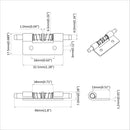 Lås 1800 pcs Sølv 46 x 17 x 1,2 mm Stål