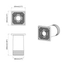 Møbelben Indstillelig 2 pcs Hvid 64 x 64 x 100 mm PP