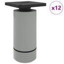Møbelben Indstillelig 12 pcs Hvid 64 x 64 x 100 mm PP