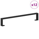Møbelben 12 pcs Sort 596 x 40,5 x 100 mm Jern