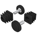 Møbelleveler Indstillelig 2 pcs Sort M6 PP