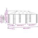 Gazebo Ramme 6 x 3 m Sort Stål