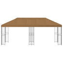Pavillon med sidetapper 6 x 3 m Beige Polyester og Stål 190