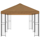 Pavillon med sidetapper 6 x 3 m Beige Polyester og Stål 190