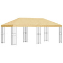 Pavillon med sidetapper 6 x 3 m Cremefarvet Polyester og Stål