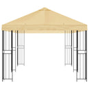 Pavillon med sidetapper 6 x 3 m Cremefarvet Polyester og Stål
