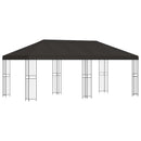 Pavillon med sidetapper 6 x 3 m Antracit Polyester og Stål 190