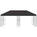Pavillon med sidetapper 6 x 3 m Antracit Polyester og Stål 190
