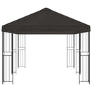 Pavillon med sidetapper 6 x 3 m Antracit Polyester og Stål 190
