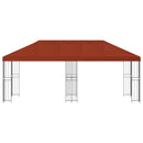 Pavillon med sidetapper 6 x 3 m Terrakotta Polyester og Stål