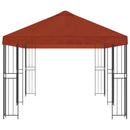 Pavillon med sidetapper 6 x 3 m Terrakotta Polyester og Stål