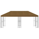 Pavillon med sidetapper 6 x 3 m Gråbrun Polyester og Stål 190