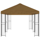 Pavillon med sidetapper 6 x 3 m Gråbrun Polyester og Stål 190