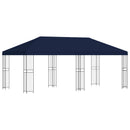 Pavillon med sidetapper 6 x 3 m Blå Polyester og Stål 190