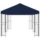 Pavillon med sidetapper 6 x 3 m Blå Polyester og Stål 190