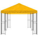 Pavillon med sidetapper 6 x 3 m Gul Polyester og Stål 190