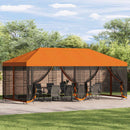 Pavillon med sidetapper 6 x 3 m Orange Polyester og Stål 190