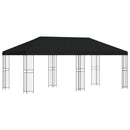Pavillon med sidetapper 6 x 3 m Sort Polyester og Stål 190