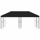 Pavillon med sidetapper 6 x 3 m Sort Polyester og Stål 190