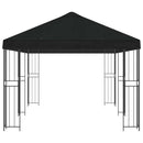 Pavillon med sidetapper 6 x 3 m Sort Polyester og Stål 190