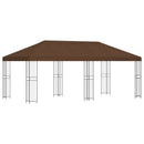 Pavillon med sidetapper 6 x 3 m Brun Polyester og Stål 190
