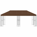 Pavillon med sidetapper 6 x 3 m Brun Polyester og Stål 190