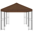 Pavillon med sidetapper 6 x 3 m Brun Polyester og Stål 190