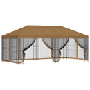 Pavillon med sidetapper 6 x 3 m Beige Polyester og Stål 190