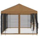 Pavillon med sidetapper 6 x 3 m Beige Polyester og Stål 190