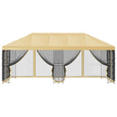 Pavillon med sidetapper 6 x 3 m Cremefarvet Polyester og Stål
