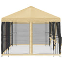 Pavillon med sidetapper 6 x 3 m Cremefarvet Polyester og Stål