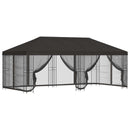 Pavillon med sidetapper 6 x 3 m Antracit Polyester og Stål 190