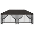 Pavillon med sidetapper 6 x 3 m Antracit Polyester og Stål 190