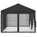 Pavillon med sidetapper 6 x 3 m Antracit Polyester og Stål 190