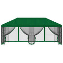 Pavillon med sidetapper 6 x 3 m Grøn Polyester og Stål 190