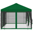 Pavillon med sidetapper 6 x 3 m Grøn Polyester og Stål 190