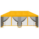 Pavillon med sidetapper 6 x 3 m Gul Polyester og Stål 190