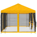 Pavillon med sidetapper 6 x 3 m Gul Polyester og Stål 190