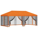 Pavillon med sidetapper 6 x 3 m Orange Polyester og Stål 190