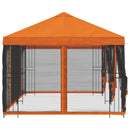 Pavillon med sidetapper 6 x 3 m Orange Polyester og Stål 190