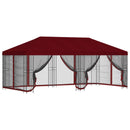 Pavillon med sidetapper 6 x 3 m Bordeaux Polyester og Stål 190