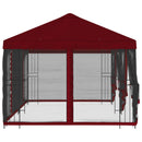 Pavillon med sidetapper 6 x 3 m Bordeaux Polyester og Stål 190