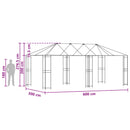 Gazebo Ramme 6 x 3 m Sort Stål