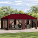 Have Gazebo 6 x 3 m Bordeaux Polyester og Stål 190